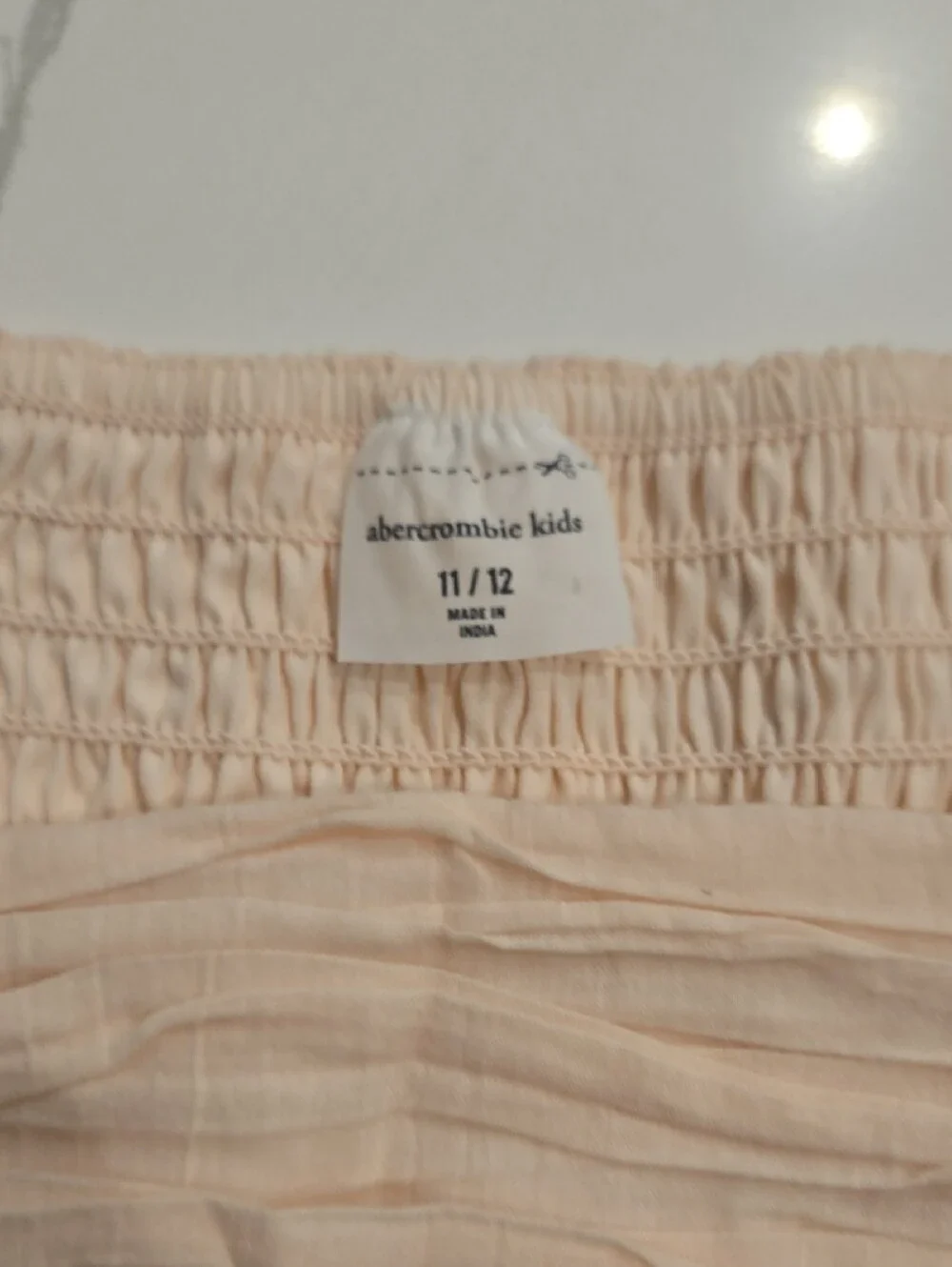 abercrombie kids Light Peach Two Piece Smocked Waist Skort And Puff Sleeve Shirt